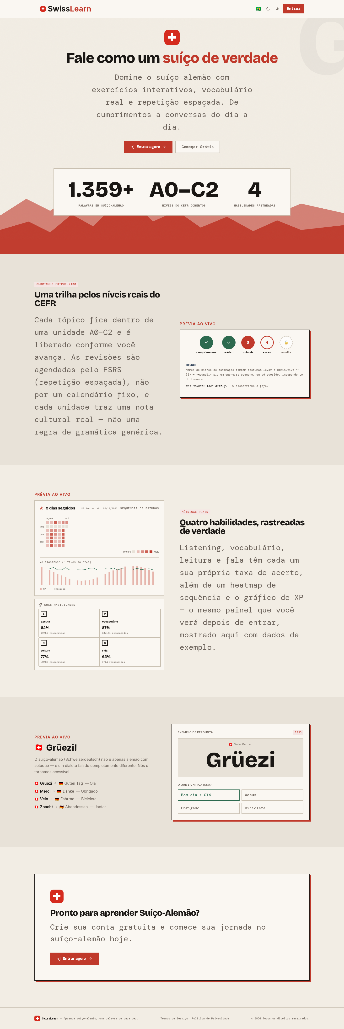 Página inicial sem sessão · dados de demonstração · desktop